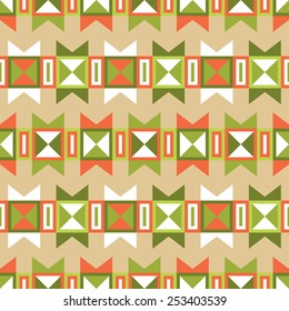 Traditional Indian seamless ornament. Repeatable ethnic geometric pattern. Native abstract background. Texture for web or textile. Vector file is EPS8.