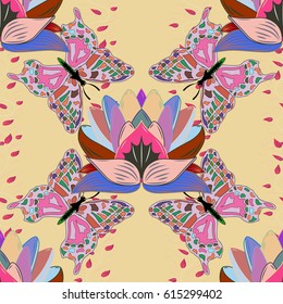 Traditional indian style, ornamental floral elements for henna tattoo, stickers, flash temporary tattoo, mehndi, yoga design. Vector mehndi pattern, set of seamless borders on colorful background.