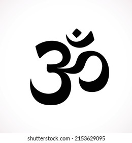 Traditional Indian symbol: Om, Aum , Meditation, yoga, mantra hinduism, buddhism zen, icon.