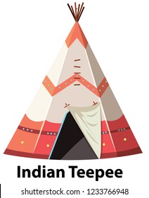 Traditional indian teepee on white background illustration