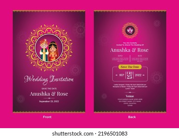 Traditional Indian Wedding Invitation Card Template Stock Vector ...