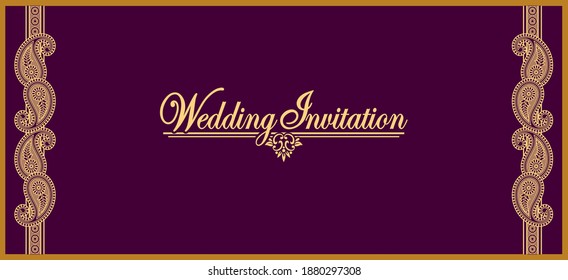 Traditional Indian wedding invitation cards. Vintage vector design.
