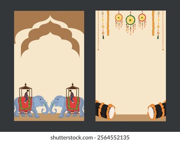 traditional indian wedding two sided card designs 