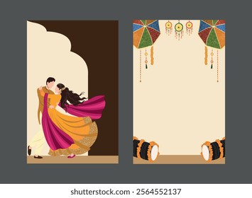 traditional indian wedding two sided card designs 