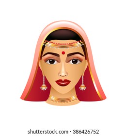 Shaadi Indian Woman Wedding Dress Bridal Stock Vector (Royalty Free ...