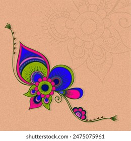 Traditional Indian Wristband (Rakhi) Symbolizing Love Between Siblings and Copy Space, Greeting Card Design for Raksha Bandhan.