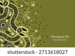 Traditional Indigenous Aboriginal Art Vector Banner Design