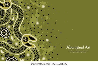 Diseño de Anuncio de Vector de arte aborigen indígena tradicional