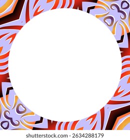 Traditionele Indonesische batik voor het versieren van cirkel in vierkant frame