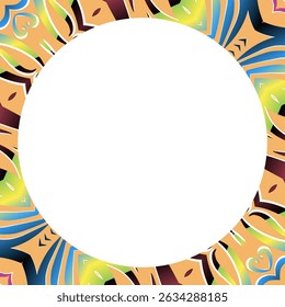 Traditionele Indonesische batik voor het versieren van cirkel in vierkant frame