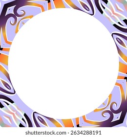 Traditionele Indonesische batik voor het versieren van cirkel in vierkant frame
