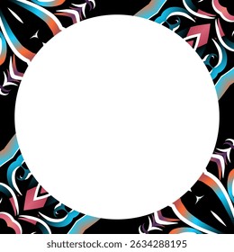 Traditionele Indonesische batik voor het versieren van cirkel in vierkant frame