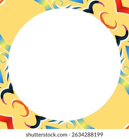 Traditionele Indonesische batik voor het versieren van cirkel in vierkant frame