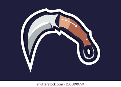 ilustración vectorial de kerambit dagger tradicional de Indonesia 