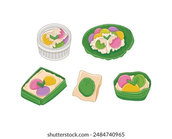 Traditional Indonesian Food and Snacks Illustration Drawing