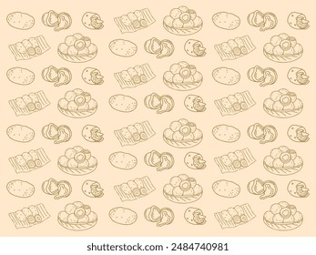 Traditional Indonesian Food and Snacks Illustration Drawing