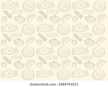 Traditional Indonesian Food and Snacks Illustration Drawing