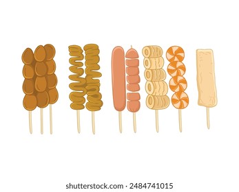 Traditional Indonesian Food and Snacks Illustration Drawing