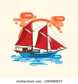 Traditional Indonesian legendary sailing boat Indonesia, named Phinisi