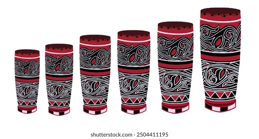 A traditional Indonesian percussion instrument called 'tagading' from the Indonesian island of Sumatra. vector illustration