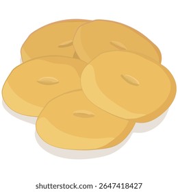 Traditional Ioannina Easter bagel (Gianitiko koulouri). Delicious Easter bagels from various regions of Greece. Food vector illustration from different countries.
