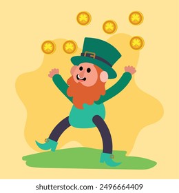 Traditional Irish elf cartoon Vector illustration