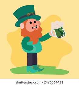 Traditional Irish elf cartoon Vector illustration