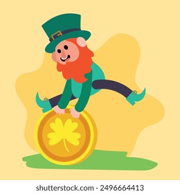 Traditional Irish elf cartoon Vector illustration