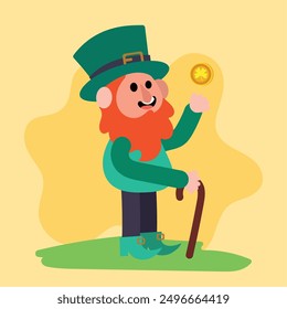 Traditional Irish elf cartoon Vector illustration