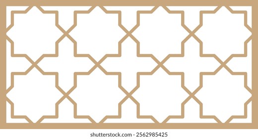 Traditional Islamic arabesque design blending stars and geometric shapes, ideal for Ramadan backgrounds, Arabic ornament textures, and vector designs.