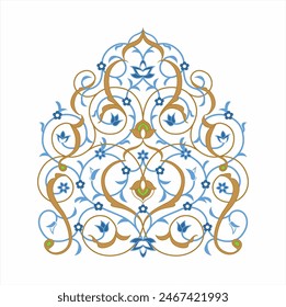 Traditional islamic floral ornament arabesque isolated on white. Vector illustration.