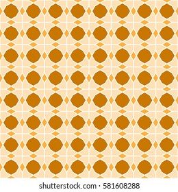 Traditional Islamic geometric lattice pattern based on overlapping dodecagon - seamless editable repeating vector background, orange