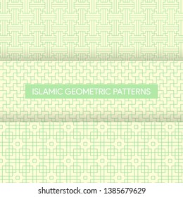 Traditional Islamic Geometric Patterns Backgrounds Set