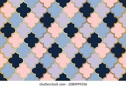 Traditional Islamic Lantern Ornament. 1001 Night Arabesque. Moroccan Seamless Pattern. Ramadan Kareem Tender Motif. Noble Moroccan Seamless Pattern. Eastern Mubarak Mosaic. Mosque Window Pattern.