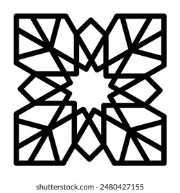 traditional islamic patterns Vector Line Icon Design