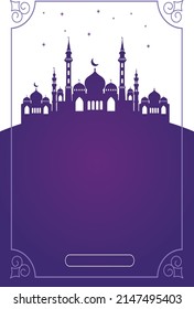 Traditional Islamic Ramadan Kareem invitation card design with star. Vector illustration