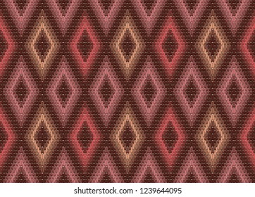 Traditional Italian seamless vector pattern. Bargello. Flame stitch