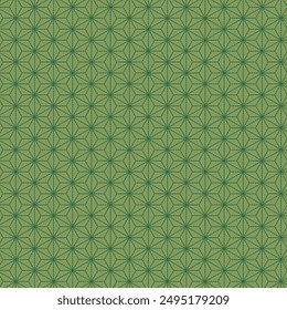 Traditional Japanese Asanoha Pattern Olive Green