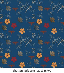 Traditional Japanese blue seamless pattern