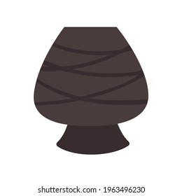 Un bol japonais traditionnel, une tasse pour la cérémonie du thé. Les ustensiles japonais pour le thé matcha. Caricature à plat image vectorielle