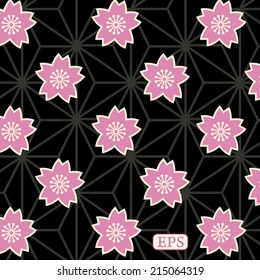 Traditional japanese cherry (sakura) pattern background