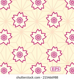 Traditional japanese cherry (sakura) pattern background