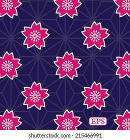 Traditional japanese cherry (sakura) pattern background