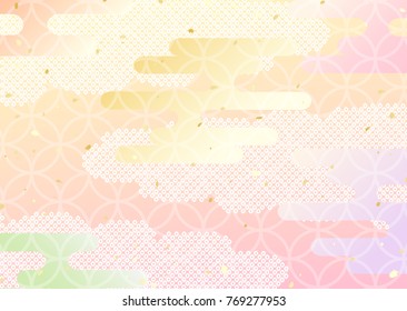 Traditional Japanese cloud pattern with gentle color