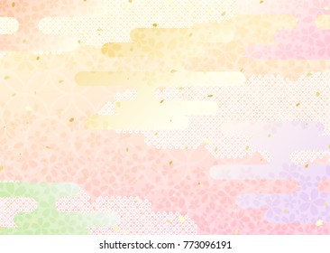 Patrón tradicional japonés de nubes con un color suave