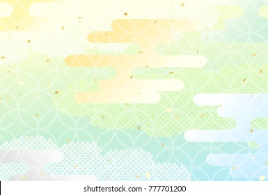 Traditional Japanese cloud pattern with gentle color