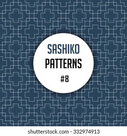 Traditional Japanese Embroidery Ornament with fans. Vector seamless pattern.