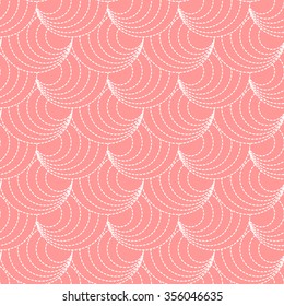 Traditional Japanese Embroidery Ornament with fans. Vector seamless pattern.