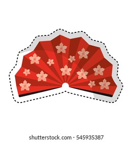 traditional japanese fan isolated vector illustration design
