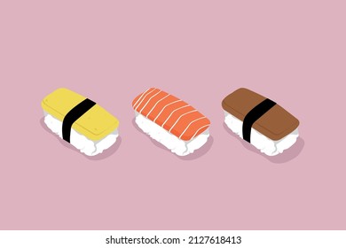 Traditional Japanese favorite food, nigiri.
